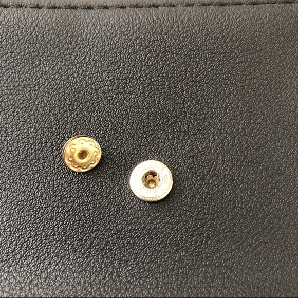 Juicy Couture Black Faux Leather Crossbody Wallet Purse Gold Hardware - Picture 5 of 16